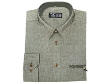 Pánská košile dlouhý rukáv,šedozelená